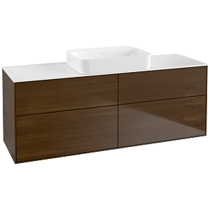 Villeroy und Boch Finion Waschtischunterschrank G73100GN 160x60,3x50,1cm, Glass White Matt, Walnut veneer