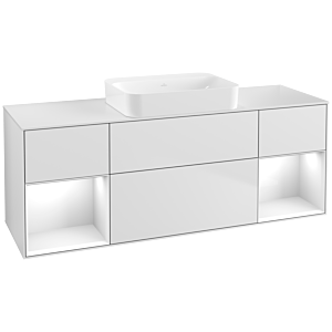 Villeroy et Boch Finion Villeroy et Boch G741GFMT 160x60.3x50.1cm, étagères Laque blanche brillante, laque blanche mate