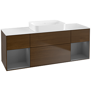 Villeroy et Boch Finion Villeroy et Boch G741GKGN 160x60.3x50.1cm, étagères Laque anthracite mat, placage noyer