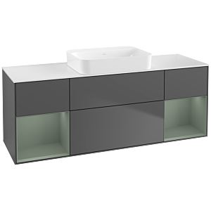 Villeroy and Boch Finion Villeroy and Boch Finion G741GMGK 160x60.3x50.1cm, shelves olive matt lacquer, anthracite matt