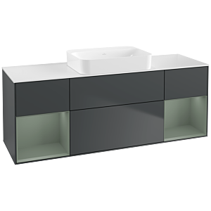 Villeroy and Boch Finion Villeroy and Boch Finion G741GMHG 160x60.3x50.1cm, shelves olive matt lacquer, Midnight Blue Matt Lacquer