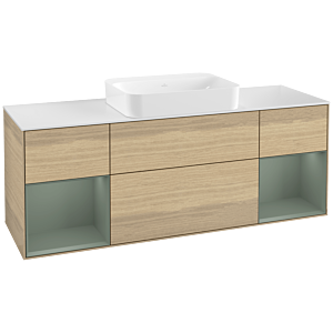 Villeroy and Boch Finion Villeroy and Boch Finion G741GMPC 160x60.3x50.1cm, shelves olive matt lacquer, Oak Veneer
