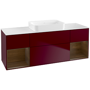 Villeroy und Boch Finion Waschtischunterschrank G741GNHB 160x60,3x50,1cm, Regale Walnut veneer, Peony Matt