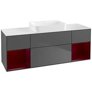 Villeroy et Boch Finion Villeroy et Boch G741HBGK 160x60.3x50.1cm, étagères Peony laqué mat, anthracite mat