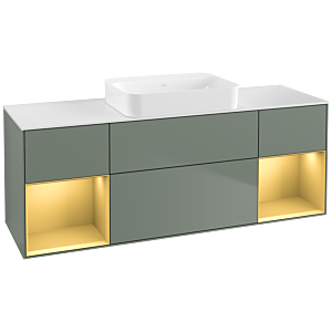 Villeroy and Boch Finion Villeroy and Boch Finion G741HFGM 160x60.3x50.1cm, shelves gold matt lacquer, Olive Matt Lacquer