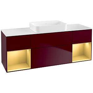 Villeroy und Boch Finion Waschtischunterschrank G741HFHB 160x60,3x50,1cm, Regale Gold matt lacquer, Peony Matt