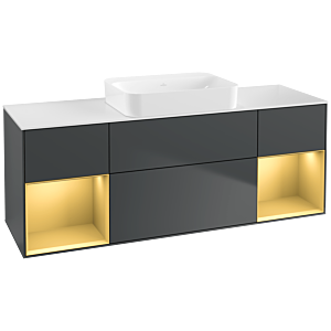 Villeroy and Boch Finion Villeroy and Boch Finion G741HFHG 160x60.3x50.1cm, shelves gold matt lacquer, Midnight Blue Matt Lacquer