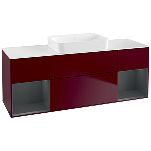 Villeroy et Boch Finion Villeroy et Boch G741HGHB 160x60.3x50.1cm, étagères Laque mat minuit, Peony Matt