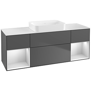 Villeroy and Boch Finion Villeroy and Boch Finion G741MTGK 160x60.3x50.1cm, shelves white matt lacquer, anthracite matt