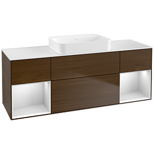 Villeroy and Boch Finion Villeroy and Boch Finion G741MTGN 160x60.3x50.1cm, shelves white matt lacquer, walnut veneer