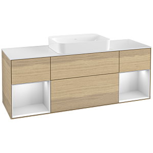 Villeroy and Boch Finion Villeroy and Boch Finion G741MTPC 160x60.3x50.1cm, shelves white matt lacquer, Oak Veneer