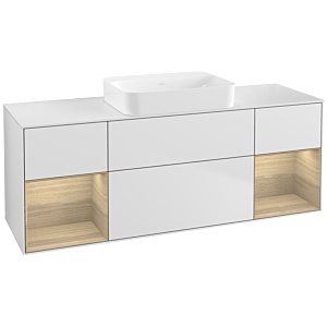 Villeroy et Boch Finion Villeroy et Boch G741PCMT 160x60.3x50.1cm, étagères Oak Veneer , laqué blanc mat