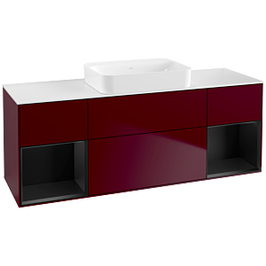 Villeroy and Boch Finion Villeroy and Boch Finion G741PDHB 160x60.3x50.1cm, shelves black matt lacquer, Peony Matt
