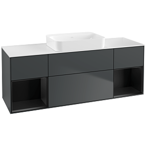 Villeroy et Boch Finion Villeroy et Boch G741PDHG 160x60.3x50.1cm, étagères laqué noir mat, Midnight Blue Matt Lacquer