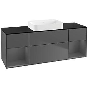 Villeroy und Boch Finion Waschtischunterschrank G742GKGK 160x60,3x50,1cm, Regale Anthracite matt lacquer, Anthracite matt