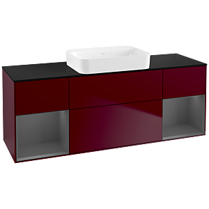 Villeroy und Boch Finion Waschtischunterschrank G742GKHB 160x60,3x50,1cm, Regale Anthracite matt lacquer, Peony Matt