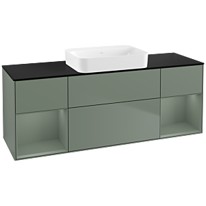 Villeroy et Boch Finion Villeroy et Boch G742GMGM 160x60.3x50.1cm, étagères laqué mat olive, Olive Matt Lacquer