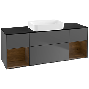 Villeroy and Boch Finion Villeroy and Boch Finion G742GNGK 160x60.3x50.1cm, shelves Walnut veneer, Anthracite matt