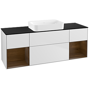 Villeroy et Boch Finion Villeroy et Boch G742GNMT 160x60.3x50.1cm, étagères placage noyer, laqué blanc mat