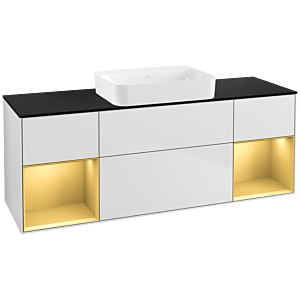 Villeroy und Boch Finion Waschtischunterschrank G742HFMT 160x60,3x50,1cm, Regale Gold matt lacquer, White matt lacquer