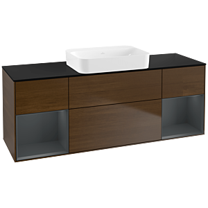 Villeroy and Boch Finion Villeroy and Boch Finion G742HGGN 160x60.3x50.1cm, shelves Midnight matt lacquer, Walnut veneer