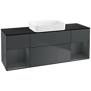 Villeroy und Boch Finion Waschtischunterschrank G742HGHG 160x60,3x50,1cm, Regale Midnight matt lacquer, Midnight Blue Matt Lacquer