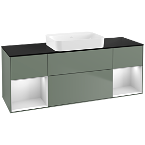 Villeroy and Boch Finion Villeroy and Boch Finion G742MTGM 160x60.3x50.1cm, shelves white matt lacquer, Olive Matt Lacquer