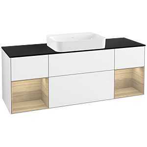 Villeroy et Boch Finion Villeroy et Boch G742PCGF 160x60.3x50.1cm, étagères Oak Veneer , laqué blanc brillant