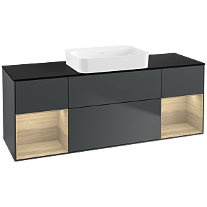 Villeroy et Boch Finion Villeroy et Boch G742PCHG 160x60.3x50.1cm, étagères Oak Veneer , Midnight Blue Matt Lacquer