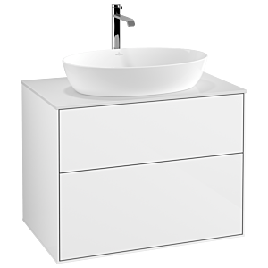 Villeroy und Boch Finion Waschtischunterschrank G75100GF 80x60,3cm, Emotion, Abdeckplatte white matt, Glossy white lacquer