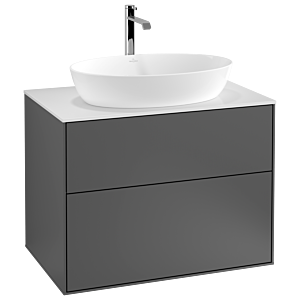 Villeroy und Boch Finion Waschtischunterschrank G75100GK 80x60,3cm, Emotion, Abdeckplatte white matt, Anthracite matt