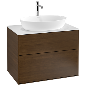 Villeroy und Boch Finion Waschtischunterschrank G75100GN 80x60,3cm, Emotion, Abdeckplatte white matt, Walnut veneer