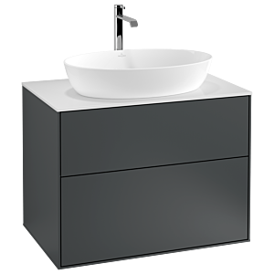 Villeroy und Boch Finion Waschtischunterschrank G75100HG 80x60,3cm, Emotion, Abdeckplatte white matt, Midnight Blue Matt Lacquer