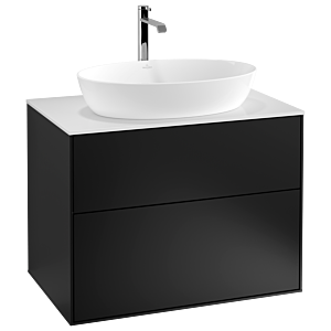 Villeroy und Boch Finion Waschtischunterschrank G75100PD 80x60,3cm, Emotion, Abdeckplatte white matt, Black matt lacquer