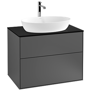 Villeroy und Boch Finion Waschtischunterschrank G75200GK 80x60,3cm, Emotion, Abdeckplatte black matt, Anthracite matt