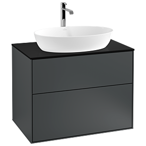 Villeroy und Boch Finion Waschtischunterschrank G75200HG 80x60,3cm, Emotion, Abdeckplatte black matt, Midnight Blue Matt Lacquer