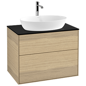 Villeroy und Boch Finion Waschtischunterschrank G75200PC 80x60,3cm, Emotion, Abdeckplatte black matt, Oak Veneer