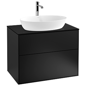 Villeroy und Boch Finion Waschtischunterschrank G75200PD 80x60,3cm, Emotion, Abdeckplatte black matt, Black matt lacquer