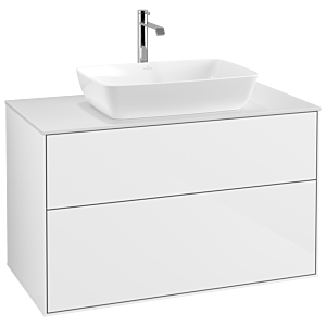 Villeroy und Boch Finion Waschtischunterschrank G76100GF 100x60,3cm, Emotion, Abdeckplatte white matt, Glossy white lacquer