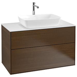 Villeroy et Boch Finion Villeroy et Boch G76100GN 100x60.3cm, emotion, plateau blanc mat, placage noyer