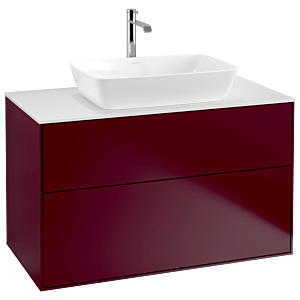 Villeroy und Boch Finion Waschtischunterschrank G76100HB 100x60,3cm, Emotion, Abdeckplatte white matt, Peony Matt