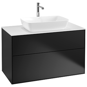 Villeroy et Boch Finion Villeroy et Boch G76100PD 100x60,3cm, Emotion, plaque de finition blanc mat, laqué noir mat