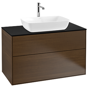 Villeroy et Boch Finion Villeroy et Boch G76200GN 100x60.3cm, emotion, plaque de recouvrement noir mat, placage noyer