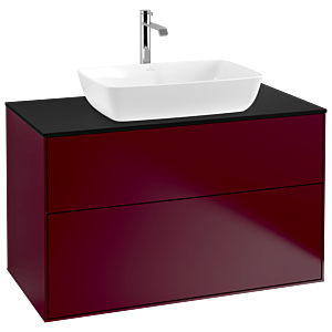 Villeroy und Boch Finion Waschtischunterschrank G76200HB 100x60,3cm, Emotion, Abdeckplatte black matt, Peony Matt