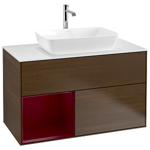 Villeroy and Boch Finion Villeroy and Boch Finion G771HBGN 100cm, cover plate white matt, Emotion, shelves Peony matt lacquer, Peony veneer