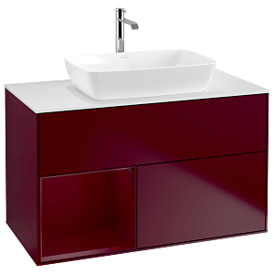 Villeroy und Boch Finion Waschtischunterschrank G771HBHB 100cm, Abdeckplatte white matt, Emotion, Regale Peony matt lacquer, Peony Matt