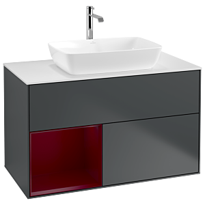 Villeroy and Boch Finion Villeroy and Boch Finion G771HBHG 100cm, cover plate white matt, Emotion, shelves Peony matt lacquer, midnight Blue Matt Lacquer