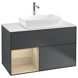 Villeroy and Boch Finion Villeroy and Boch Finion G771PCHG 100cm, cover plate white matt, Emotion, shelves Oak Veneer , Midnight Blue Matt Lacquer