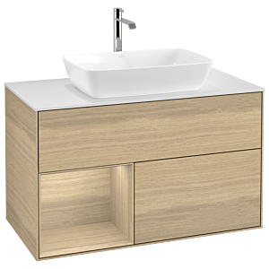 Villeroy and Boch Finion Villeroy and Boch Finion G771PCPC 100cm, cover plate white matt, Emotion, shelves Oak Veneer , Oak Veneer
