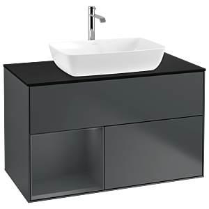Villeroy and Boch Finion Villeroy and Boch Finion G772HGHG 100cm, cover plate black matt, Emotion, shelves Midnight matt lacquer, Midnight Blue Matt Lacquer